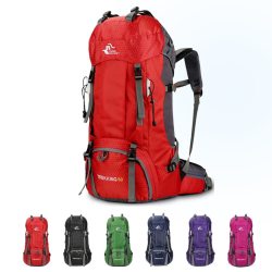 60L Waterproof Polyester Outdoor Travel Backpack Rucksack Sport Bag With Rain Cover Camping Hiking Trekking Backpack Mochila