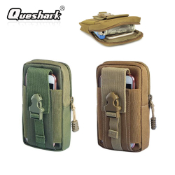 Queshark Mini Outdoor Camping Bags Hot Waterproof  800D Nylon Military Tactical Molle Pouch Waist Bag For 5.5 inch Mobile Phone