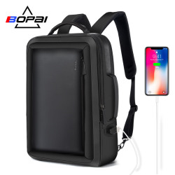 BOPAI Best Professional Men Business Backpack Travel Waterproof Slim Laptop Backpack School Bag Office Men Backpack Bag Leather