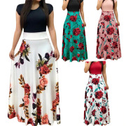 2019 Casual Maxi Dress Bohemian Print 4XL 5XL Plus Size Boho Summer Robe Women Dress Elegant Long Dresses Beach Clothes Vestidos