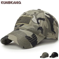 New Men USA Flag Camouflage Baseball Cap Army Embroidery Cotton Tactical Snapback Dad Hat Male Summer Sports America Trucker Cap