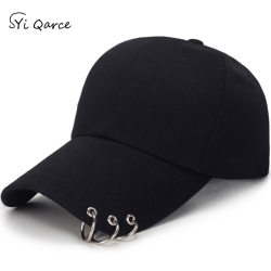 SYi Qarce High Quality Adjustable Baseball Hat with ring Outdoor Sports Sun Cap for Women Men Fashion Snapback Hat NM434-36