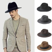 2 Big Size 100% Wool Men Felt Trilby Fedora Hat For Gentleman Wide Brim Top Cloche Panama Sombrero Cap Size 56-58,size 59-61CM