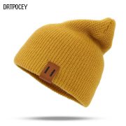 2018 Winter Hats for Woman HipHop Knitted Hat Women's Warm Slouchy Cap Crochet Ski Beanie Hat Female Soft Baggy Skullies Beanies