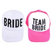 BRIDE TO BE TEAM BRIDE Bachelorette Hats Women Wedding Preparewear Trucker Caps White Neon Summer Mesh
