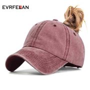 Evrfelan Fashion Design Ponytail Baseball Cap for Women Snapback Dad Hat Female Wash Hat Summer Sport Sun Hat bone Ladies gorras