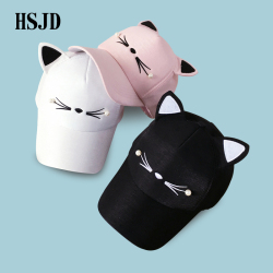 Snapback Cute Cat Ears Pink Adult Net Baseball Cap Summer Women's hats 2018 Brand Lovely Cartoon Adjustable Girl Mesh Cap Gift