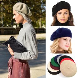 Elegant Lady Women Wool Felt Warm French Classic Beret Beanie Slouch Hat Cap Tam