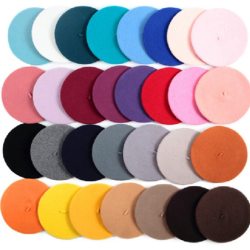 Hot Sell 2018 Cheap Fashion New Women Wool Solid Color Beret Female Bonnet Caps Winter All Matched Warm Walking Hat Cap 20 Color