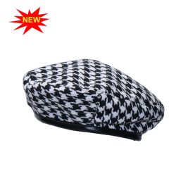 New autumn winter Plaid Beret Hats For Women French Berets Fashion Female Houndstooth Berets Black Berets With Adjustable Rope