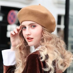 Slouchy 100% Pure Wool Felt Beret Women Fashion British Style Girls Beret Hat Lady Solid Color Winter Hats Women Dropshipping