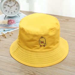New Cartoon Duck Pattern Funny Embroidery Panama Fashionable Hats Men and Women's Summer Outdoor Children Hip-Hop Fisherman Hats