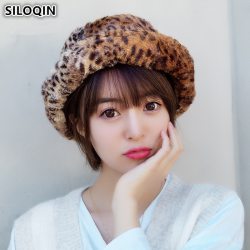 SILOQIN Extra Thick Warm Women's Bucket Hats 2019 New Style Winter Female Winter Hat Leopard Hip Hop Cap For Women Student Hat