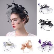 Womens Hat Cap Fedoras Dress Fascinator Wool Felt Pillbox Hat Party Penny Mesh Hat Ribbons And Feathers Wedding Party Hat