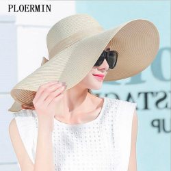 Elegant Style Summer Large Brim Straw Hat Adult Women Girls Fashion Sun Hat uv Protect Big Bow Summer Beach Hat