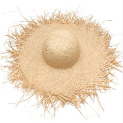 Natural Large Wide Brim Raffia Straw Hats Woven Circle Fringe Beach Cap Summer Hollow Out Big Straw Hat