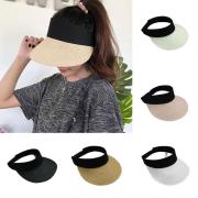 New Simple Summer Straw Sun Hat Women Pearl Backable Sun Visor Hat with Big Heads Wide Brim UV Protection Female Cap PSG2530