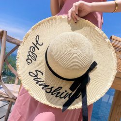 Summer Hat Women Wide Brim Sun Straw Hat Protection Beach Hat Adjustable Handmade Weave Foldable Sun Hats for Women Ladies 2019