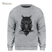 Animal Owl Hoodie Men Black Sweatshirt Casual Crewneck Sweatshirts 2018 New Brand Winter Autumn Fleece Warm Hoody Brand Clothing