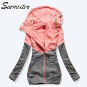 Surmiitro Spring Women Jacket 2019 Autumn Winter Oversized Hooded Sweatshirt Zipper Hoodies Plus Size Coat Female Sweat Femme