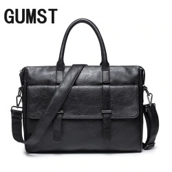 GUMST Brand Men Laptop Bag Briefcase Fashion Men's Business Bags Casual Leather Messenger Bag for Men