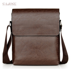 Crossbody Bags For Men PU Leather Shoulder Bag Male Casual Simple Knitting Messenger Bags Men's High Quality Business Hand Bag
