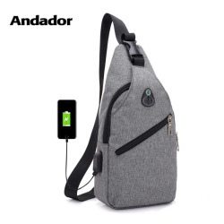 Fashion casual men chest pack single shoulder bags USB charging chest bag crossbody bags male anti theft single strap back bag