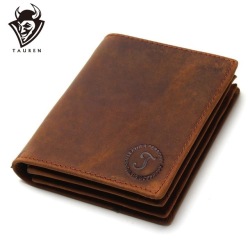 2019 Vintage Crazy Horse Handmade Leather Men Wallets Multi-Functional Cowhide Coin Purse Genuine Leather Wallet For Men