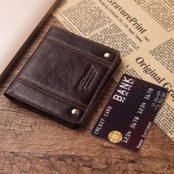 GZCZ ultra - thin Wallet Brand Design Genuine Leather RFID Men Wallets With Card Holder Fashion Slimline Male Short Mini Purse