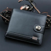New PU Leather Men Wallets Short Coin Purse Small Vintage Wallet Hasp Zipper Money Bag Card Holder Pocket Purse Black Wallet