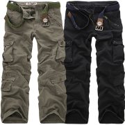 2019 High Quality Men's Cargo Pants Casual Loose Multi Pocket Military Pants Long Trousers for Men Camo Joggers Plus Size 28-40