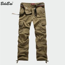BOLUBAO New Men Cargo Pants Men Multi Pockets Pants Military Camouflage Track Pants Trousers Mens Elastic Waist Pant