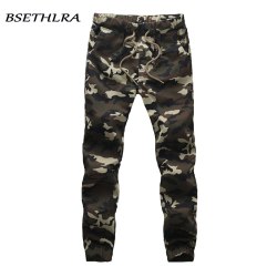 BSETHLRA 2019 New Joggers Pants Men Camouflage Military Pure 100% Cotton Spring Autumn Harem Pant Men Trousers Camo Mens Joggers