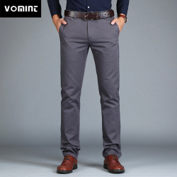 Vomint 2019 New Men's Pants Straight Loose Casual Trousers Large Size Cotton Fashion Men's Business Suit Pants Green Brown Grey