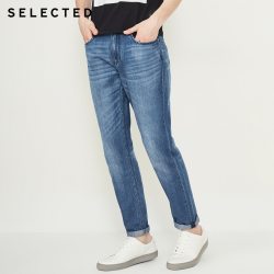 SELECTED Men Jeans Modis Cotton & Linen Do Old Edge Grinding Prewashed Male Casual Denim Pants C | 418332513