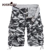 2019 New Camouflage Loose Cargo Shorts Men Cool Summer Military Camo Short Pants Hot Sale Homme Cargo Shorts No belt