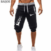 New Fashion Summer Leisure Men Knee Length Shorts Color Patchwork JUST BREAK IT Joggers Short Sweatpants Man Bermuda Shorts