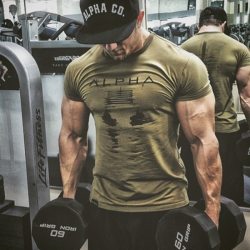2019 New Brand Clothing Gyms Tight Cotton T-shirt Mens Fitness T-shirt Homme Gyms T Shirt Men Fitness Crossfit Summer Tees Tops