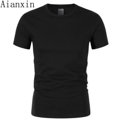 AIANXIN 2018 summer New High quality men T shirt casual short sleeve o-neck 100% cotton t-shirt men brand white black tee shirt