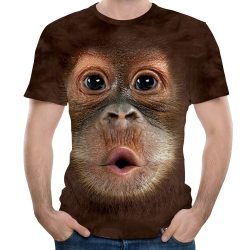 Men's T-Shirts 3D Printed Animal Monkey tshirt Short Sleeve Funny Design Casual Tops Tees Male Halloween t shirt European Size