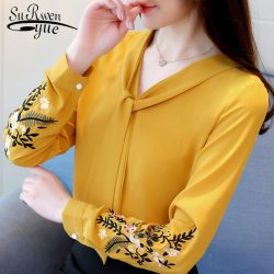 Long sleeve chiffon women blouse shirt fashion woman blouses 2019 office lady shirt women tops blusas feminine blouses 0547 30