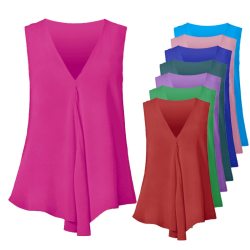 Plus Size S-6XL Women Chiffon Blouses Sexy Sleeveless V Neck Shirt Fashion Summer Ladies Tees Tops Blusas Femininas