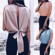 Women Blouse 2019 Spring Summer Sexy Tops Bowknot Shirts Casual Loose Plus Size Blusas