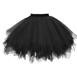 Women Skirts Ball Gown Solid Skirt Dancing Mini Tulle Skirt Girls Tutu Ballet Clothes Black Pink 18Mar23