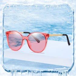 Girls Sunglasses Brand Designer Polarized Eyewear Uv400 Red Lens Vintage Glasses High Quality Fashion Shades Polar Cat's Eye Tac