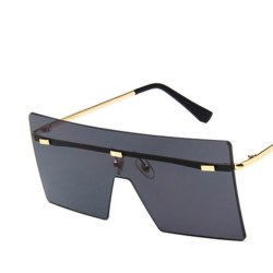Unisex Fashion 2019 Oversized Square Rimless Sunglasses Women Brand Designer Flat top Big  Sun Glasses Travel Gradient UV400