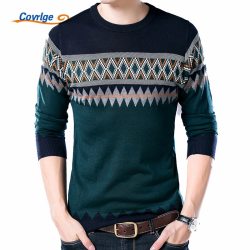 Covrlge New Male Sweater 2019 Autumn Winter Fashion O-neck Pullover Casual Slimfit Mens Wool Knitted Polo Shirt Sweaters MZL014
