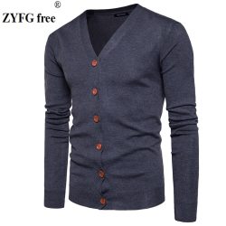 Men Button cardigans Sweaters 2019 New Casual Men solid Pullover V Collar Thick Cashmere sweater Outerwear Clothing EU/US size