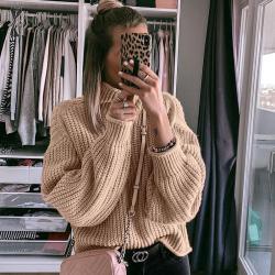 NLW Khaki Turtleneck Women Sweater Autumn Winter Long Sleeve Oversize Jumper 2019 Knitted Loose Fashion Pullover Femme