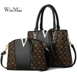 2 PCS Women Bags Set Leather Handbag New Women Tote Bag Ladies Handbags Shoulder Bag for Women 2018 Luxury Messenger Bag Bolsas